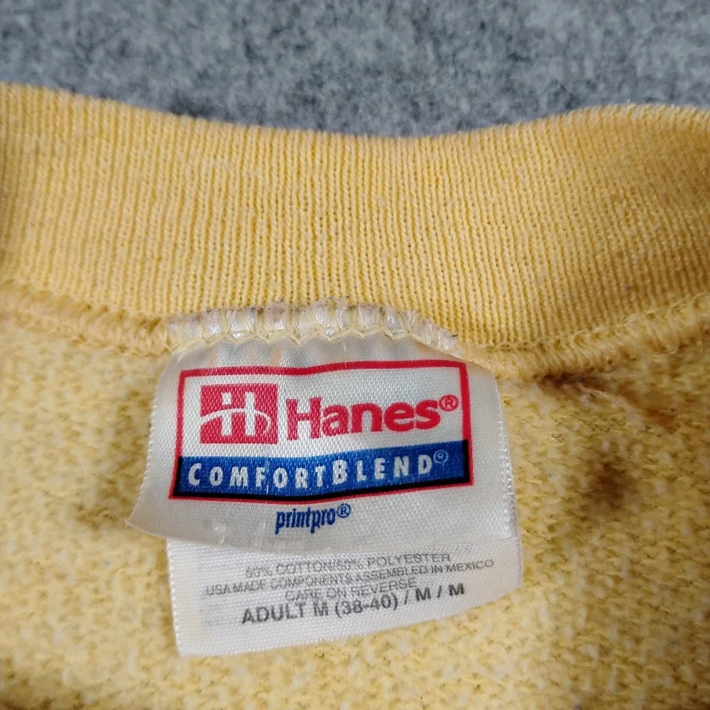 Vintage Hanes Nevada County Libraries Sweatshirt Unisex M Yellow Crewneck 90s